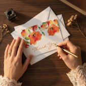 Summer Golden Poppy Wedding Dankeskarte