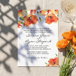Summer Golden Poppy Wedding Einladung