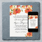 Summer Golden Poppy Wedding Einladung