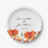 Summer Golden Poppy Wedding Pappteller (Vorderseite)