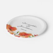 Summer Golden Poppy Wedding Pappteller (Schrägansicht)