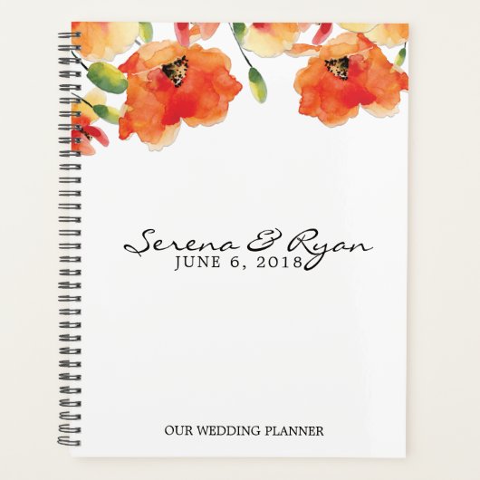 Summer Golden Poppy Wedding Planer (Vorderseite)