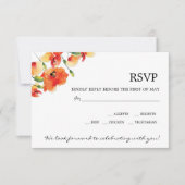 Summer Golden Poppy Wedding RSVP Karte (Vorderseite)