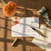 Summer Golden Poppy Wedding RSVP Karte