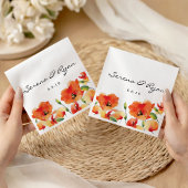Summer Golden Poppy Wedding Serviette