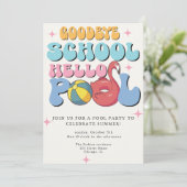 Summer Goodbye School Hello Pool Party Einladung (Stehend Vorderseite)