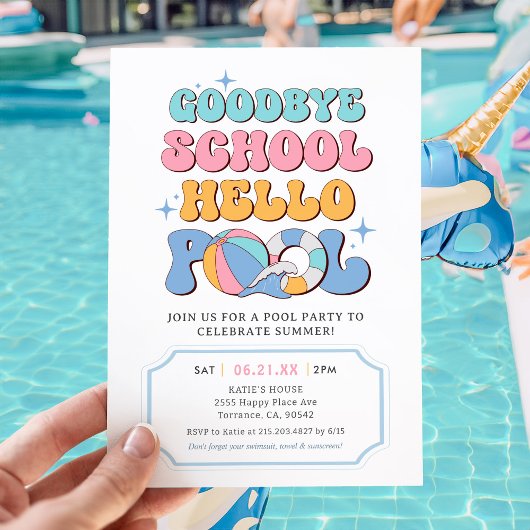 Summer Goodbye School Hello Pool Party Einladung