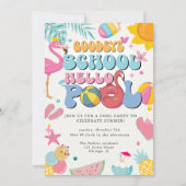 Summer Goodbye School Hello Pool Party modern Einladung (Vorderseite)