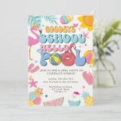 Summer Goodbye School Hello Pool Party modern Einladung (Stehend Vorderseite)