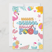 Summer Goodbye School Hello Pool Party modern Einladung (Rückseite)