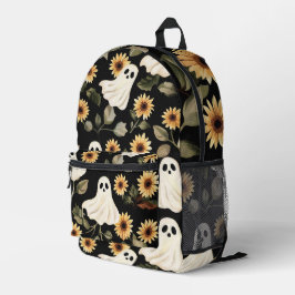 Summer Goth Geister und Sonnenblumen Spooky Bedruckter Rucksack