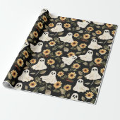 Summer Goth Geister und Sonnenblumen Spooky Geschenkpapier (Ungerollt)