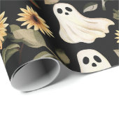 Summer Goth Geister und Sonnenblumen Spooky Geschenkpapier (Rolleneckpunkt)