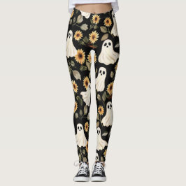 Summer Goth Geister und Sonnenblumen Spooky Leggings