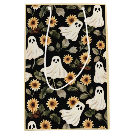 Summer Goth Geister und Sonnenblumen Spooky Mittlere Geschenktüte (Vorderseite)