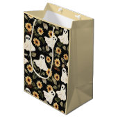 Summer Goth Geister und Sonnenblumen Spooky Mittlere Geschenktüte (Vorderseite Schrägansicht)
