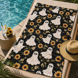 Summer Goth Geister und Sonnenblumen Spooky Strandtuch