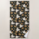 Summer Goth Geister und Sonnenblumen Spooky Strandtuch (Vorderseite)
