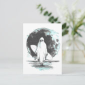 Summer Goth Ghost mit Surfbrett Postkarte (Stehend Vorderseite)