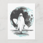 Summer Goth Ghost mit Surfbrett Postkarte (Vorderseite)