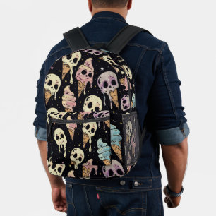 Summer Goth Skulls Eiscreme Spooky Bedruckter Rucksack