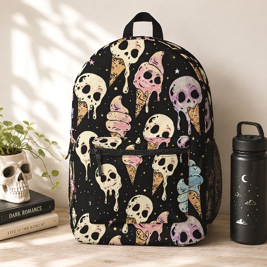 Summer Goth Skulls Eiscreme Spooky Bedruckter Rucksack