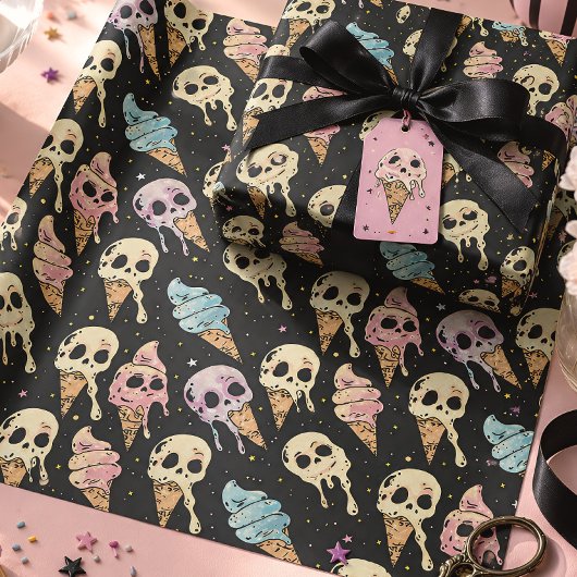 Summer Goth Skulls Eiscreme Spooky Geschenkpapier