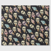 Summer Goth Skulls Eiscreme Spooky Geschenkpapier (Flach)