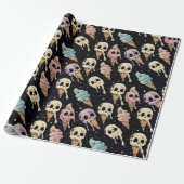 Summer Goth Skulls Eiscreme Spooky Geschenkpapier (Ungerollt)
