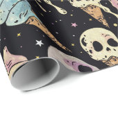 Summer Goth Skulls Eiscreme Spooky Geschenkpapier (Rolleneckpunkt)