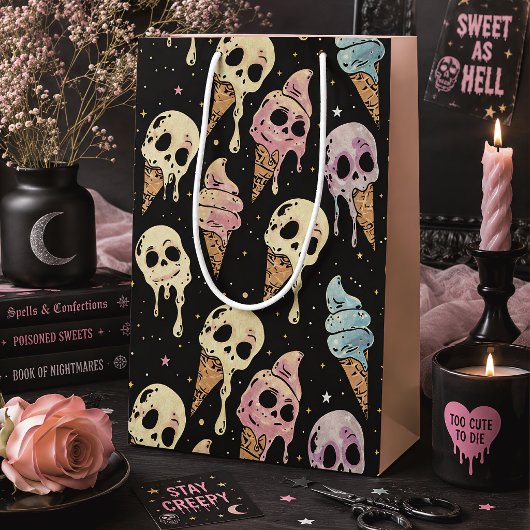 Summer Goth Skulls Eiscreme Spooky Mittlere Geschenktüte