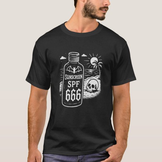 Summer Goth Sunscreen SPF 666 Zip T-Shirt (Vorderseite)