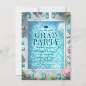 Summer Graduation Pool Party Invitations Einladung (Vorderseite)