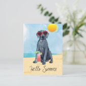 Summer Great Dane Postcard Postkarte (Stehend Vorderseite)