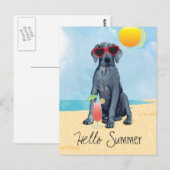 Summer Great Dane Postcard Postkarte (Vorne/Hinten)