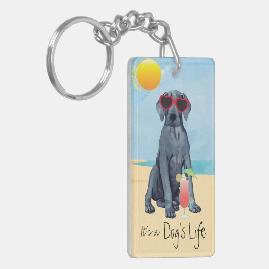 Summer Great Dane Schlüsselanhänger (Vorderseite links)