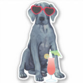 Summer Great Dane Vinyl Sticker (Vorderseite)