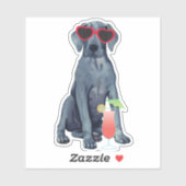 Summer Great Dane Vinyl Sticker (Blatt)