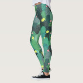 Summer Green Aquamarin Cactus Gold dots Niedliches Leggings (Links)