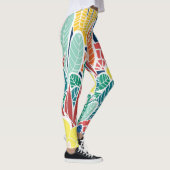  Summer Green Aquamarin Cactus & Gold Punkte Niedl Leggings (Rechts)