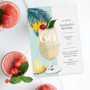 Summer Green Cocktail Party zum 60. Geburtstag Folieneinladung