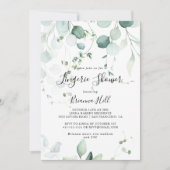 Summer Green Eucalyptus Bridal Lingerie Dusche Einladung (Vorderseite)