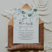Summer Green Eucalyptus Elopement Empfang Einladung
