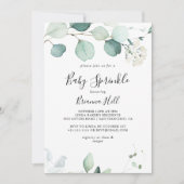 Summer Green Eucalyptus Foliage Baby Sprinkle Einladung (Vorderseite)