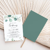 Summer Green Eucalyptus Foliage Christening Einladung