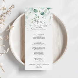 Summer Green Eucalyptus Foliage Dinner Menükarte