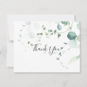 Summer Green Eucalyptus Foliage Flat Wedding Dankeskarte (Vorderseite)