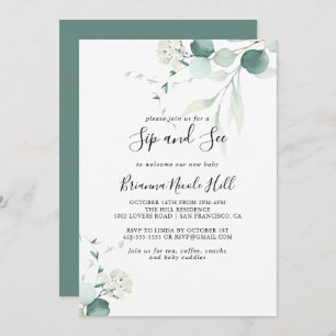 Summer Green Eucalyptus Foliage Sip und See Einladung