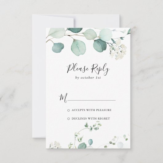 Summer Green Eucalyptus Foliage UAWG RSVP Karte (Vorderseite)