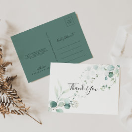 Summer Green Eucalyptus Foliage Vielen Dank Postkarte